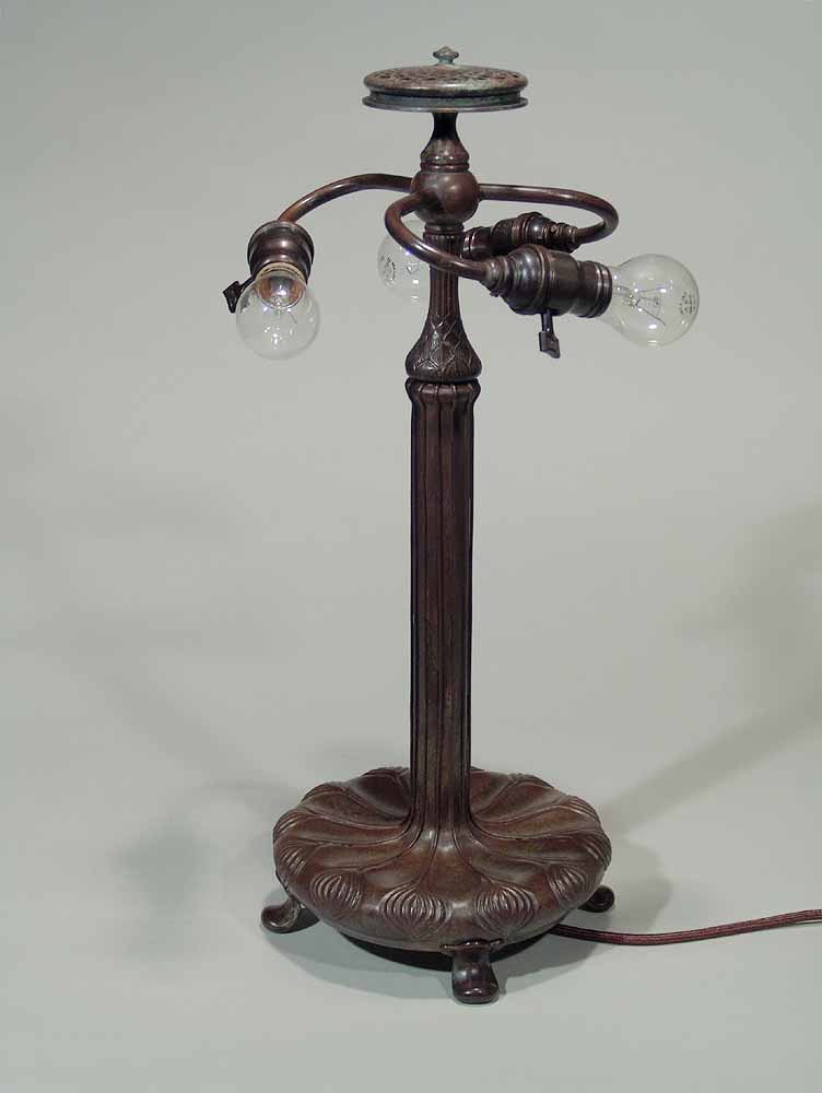 Bronze cast Tiffany table lamp base Small Libary