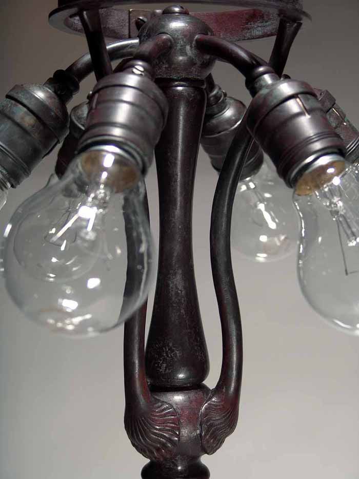 Bronze cast tiffany lamp base