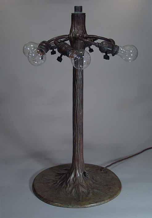 Bronze cast Tiffany table lamp base