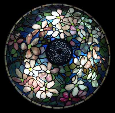 18" CLEMATIS TIFFANY LAMP DESIGN OF TIFFANY STUDIOS