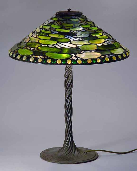 20" LILY  PAD TIFFANY LAMP #1520  & TWISTED VINE BASE #433