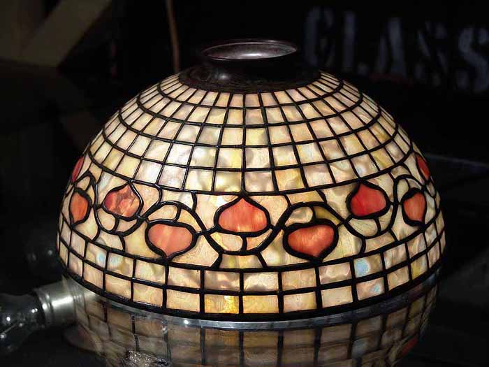 12 In Acorn leaded glass and bronze Tiffany lamp shade No.1410