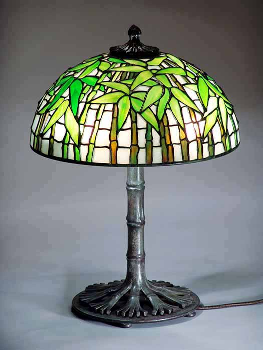 16" Bamboo Tiffany Lamp Shade #1443 and Bronze Base #480