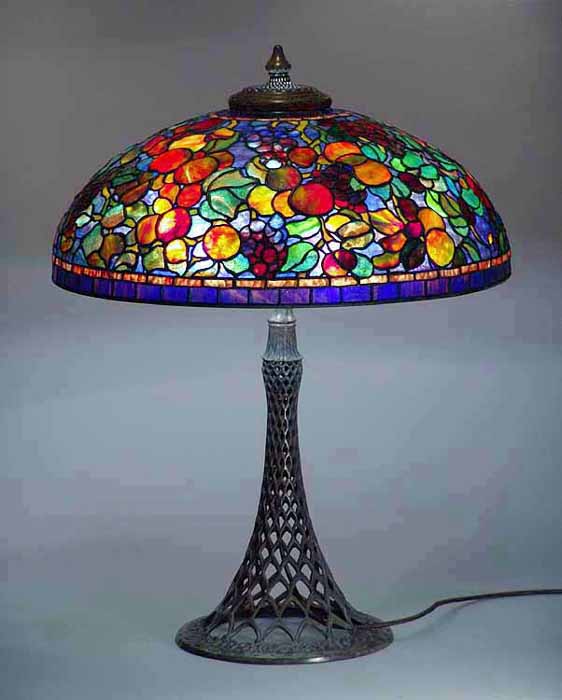 24" Fruit Tiffany Table lamp, Design of Tiffany-Studios New York #1519