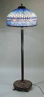 24 1/2" Standard Geometric lamp #1506 (Curtain border) & Senior floor bronze lamp base #376