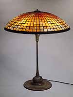 24" Parasol Tiffany lamp on Lotus base