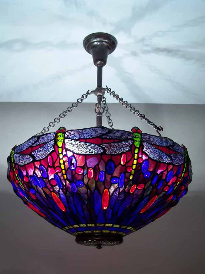 22" Dragonfly hanging Tiffany Lamp #1507 upside down
