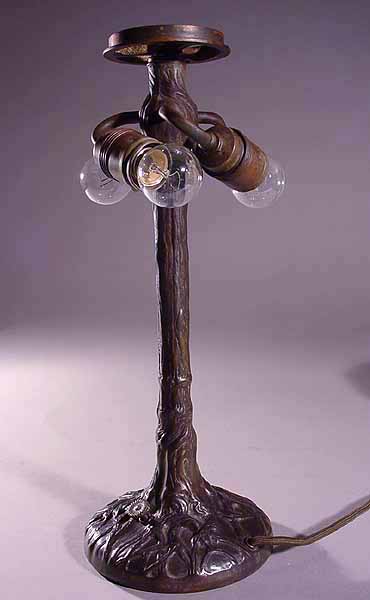 Bronze cast tiffany lamp base