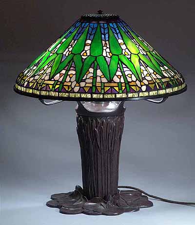 20" Arrowroot Tiffany lamp Design of Tiffany Studios New York